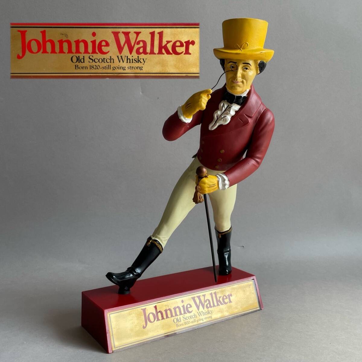 YM1771 Johnnie Walker 宣伝用 フィギュア Old Scotch Whisky ジョニーウォーカー 検)オールドヴィンテージ 看板 販促品 BAR 酒 ウィスキー拍卖