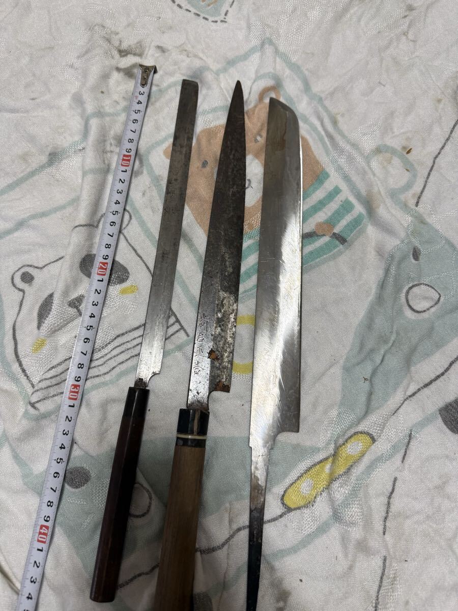 本焼き 3本 和包丁 刺身包丁 包丁 調理器具 柳刃 刃物 料理包丁 柳刃包丁 登録拍卖