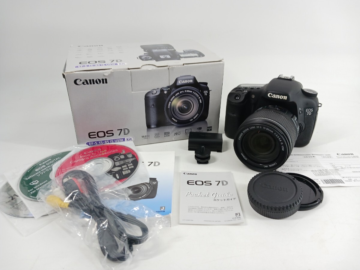 20932-04★Canon キャノン EOS 7D EF-S 15-85 IS USM Kit レンズ付き デジタル一眼レフカメラ DS126251 現状品★拍卖