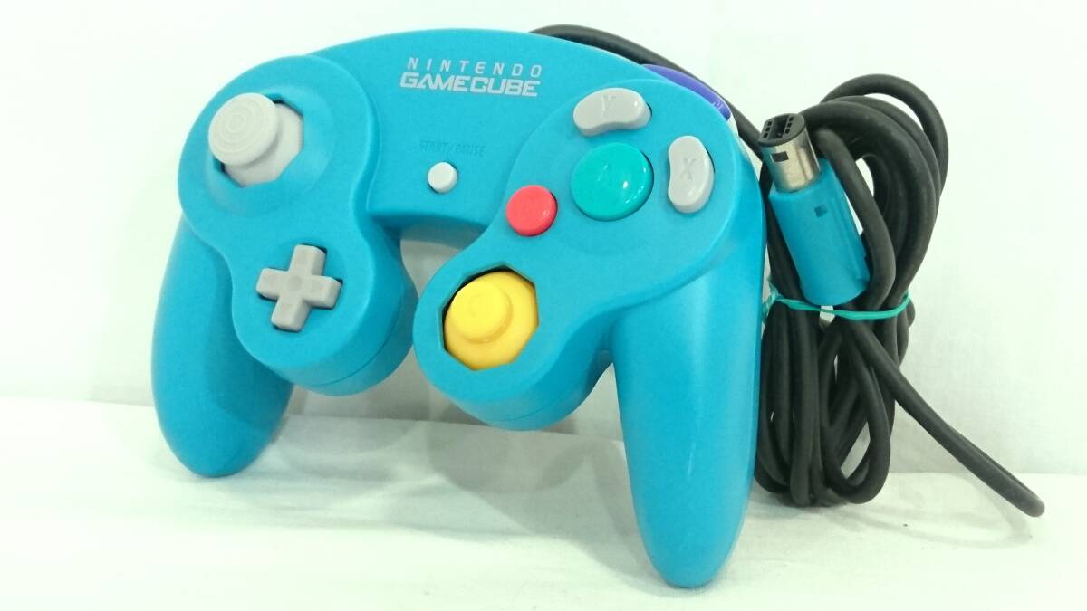 ◎ Nintend/ニンテンドー ゲームキューブ専用コントローラー エメラルドブルー DOL-003 通電/動作未確認 ジャンク品 拍卖
