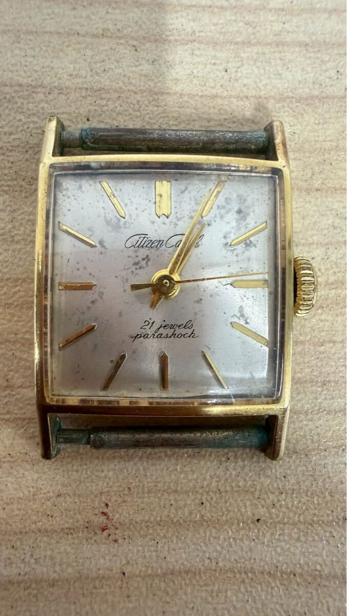 1円~ 希少 Citizen Carol 21JEWELS PARASHOCK 手巻き 14K GOLD FILLED シチズン キャロル 稼働品 腕時計 フェイスのみ ヴィンテージ拍卖