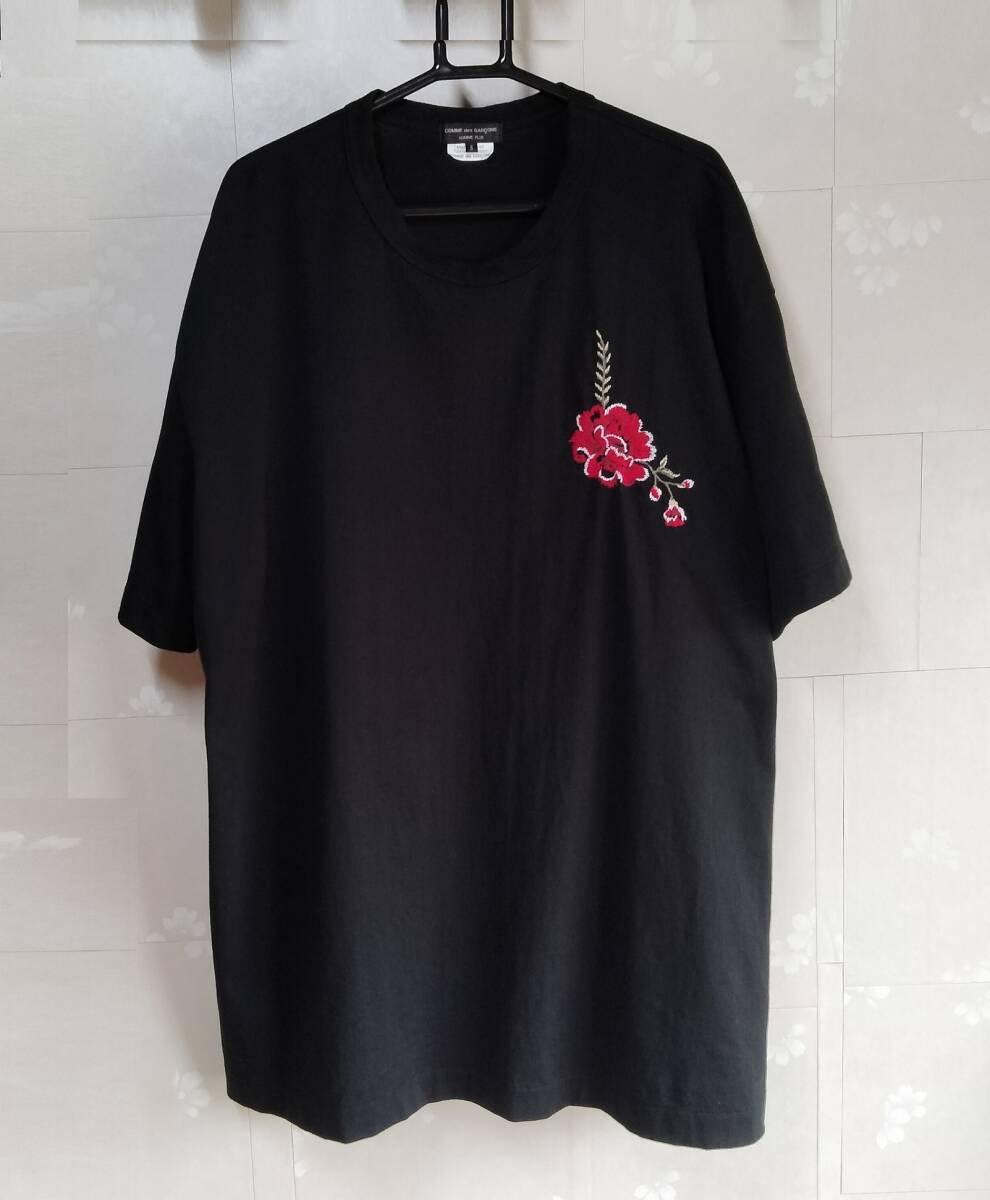 22SS ビッグシルエット 花柄刺繍 Tシャツ S コムデギャルソン オム プリュス Comme des Garcons Homme plus L XL XXL拍卖