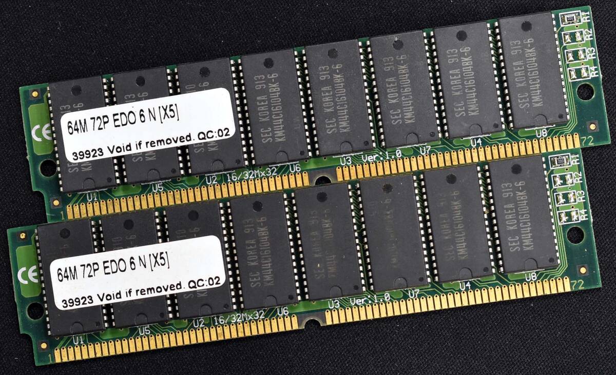 64MB EDO SIMM 2枚 non Parity (合計 128MB) SIMモジュール (72ピン・パリティ無 EDO 72pin 60ns) (管:SA7231拍卖