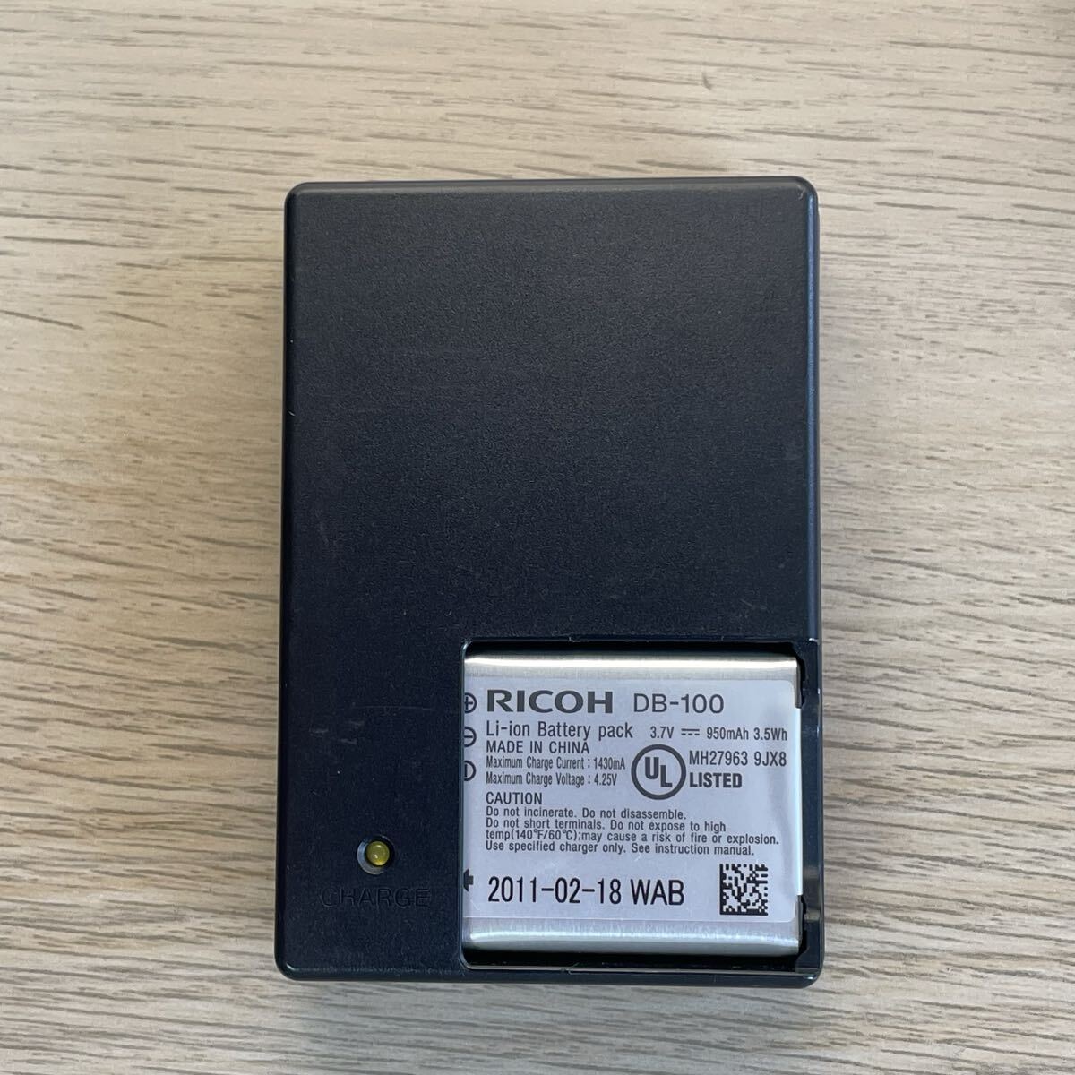 B 2個セット【動作確認済】送料無料 返金保証 純正 リコー RICOH バッテリー DB-100 充電器 BJ-10拍卖