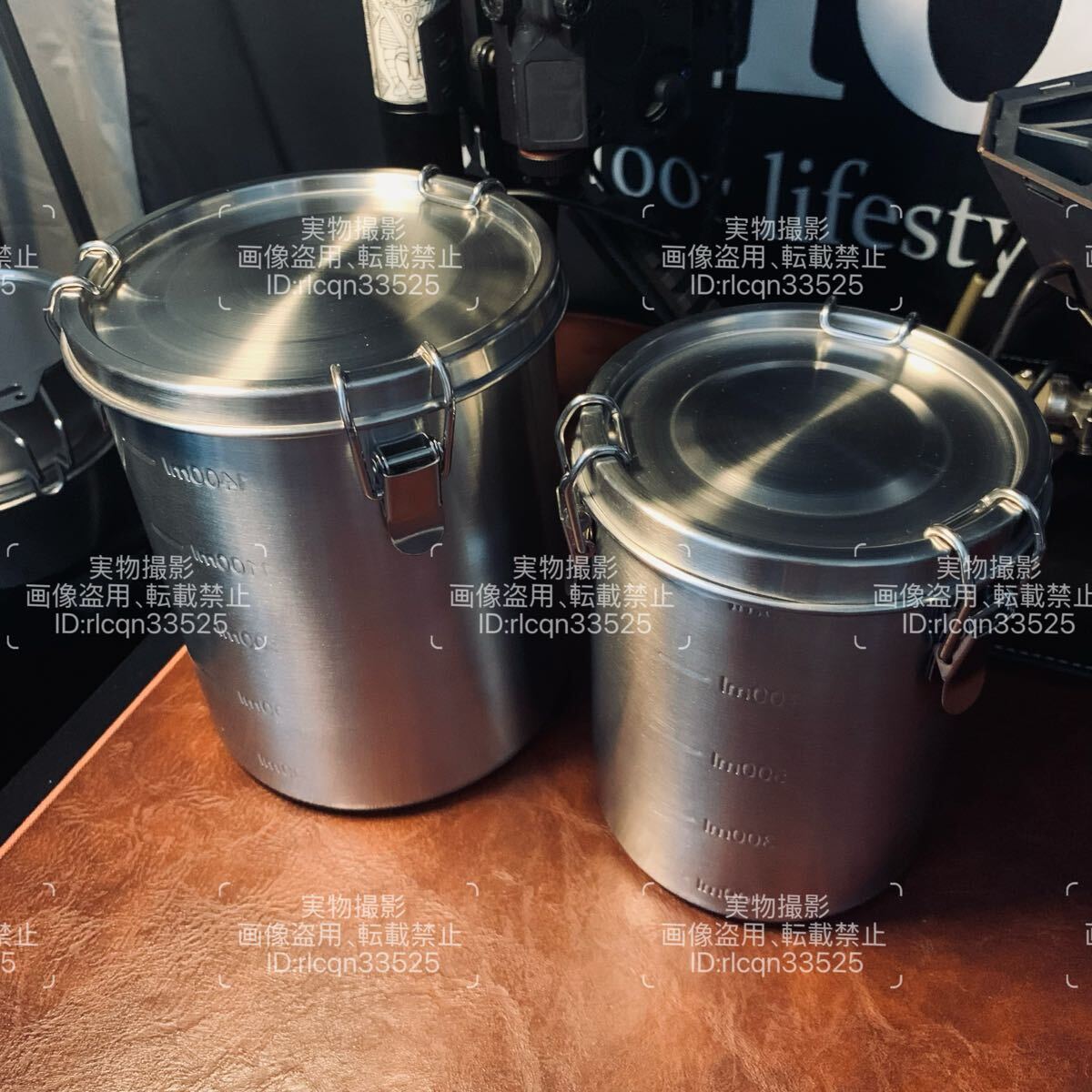 キャンプ用 超高品質 密閉缶 コーヒー豆や茶 保存容器 キャンプ携帯 2点セット ステンレス鋼製 アウドトア 野外登山 500ml 1000ml拍卖
