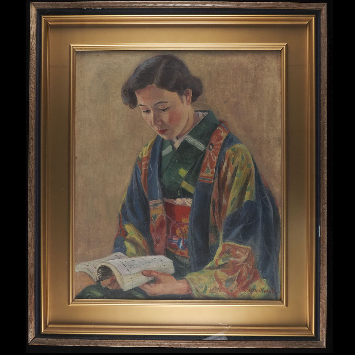 【真作】A_XQ95 旧家初出 森田元子 美人画 肉筆 油彩 縦82cm 横71cm / 東京出身 文部大臣賞受賞 光風会拍卖