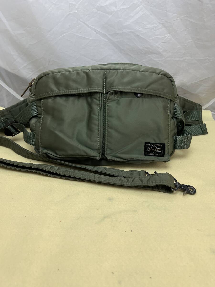 【希少品】ポーター タンカー ボディバッグ PORTER TANKER 2WAYウエスト バッグ 622-08302 セイジグリーン色 正規品★本物拍卖