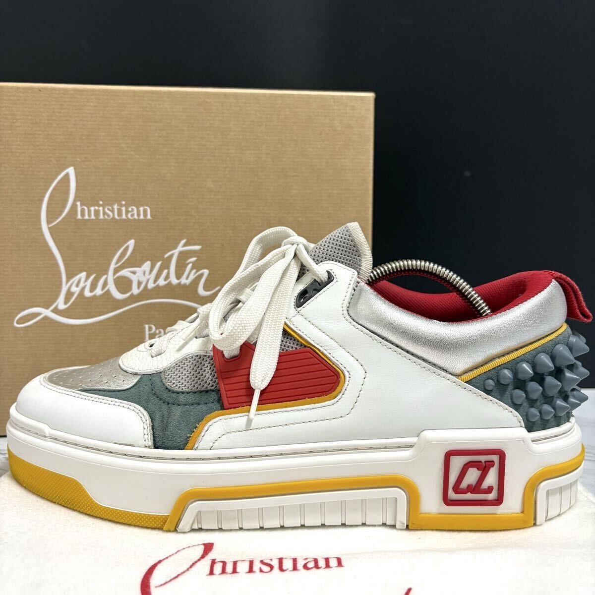 美品● Christian Louboutin クリスチャンルブタン アストロルビ スタッズ スニーカー シューズ 靴 ローカット マルチカラー メンズ 26cm拍卖