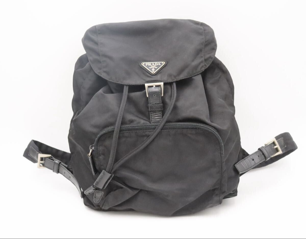 プラダ PRADA ナイロン×レザー バックパック リュックサック ブラック拍卖