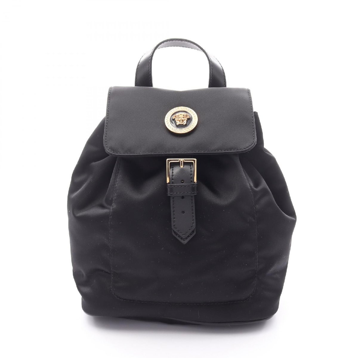 爆買 ヴェルサーチ VERSACE メデューサ リュックサック バックパック バッグ ナイロン ブラック系 【中古】拍卖