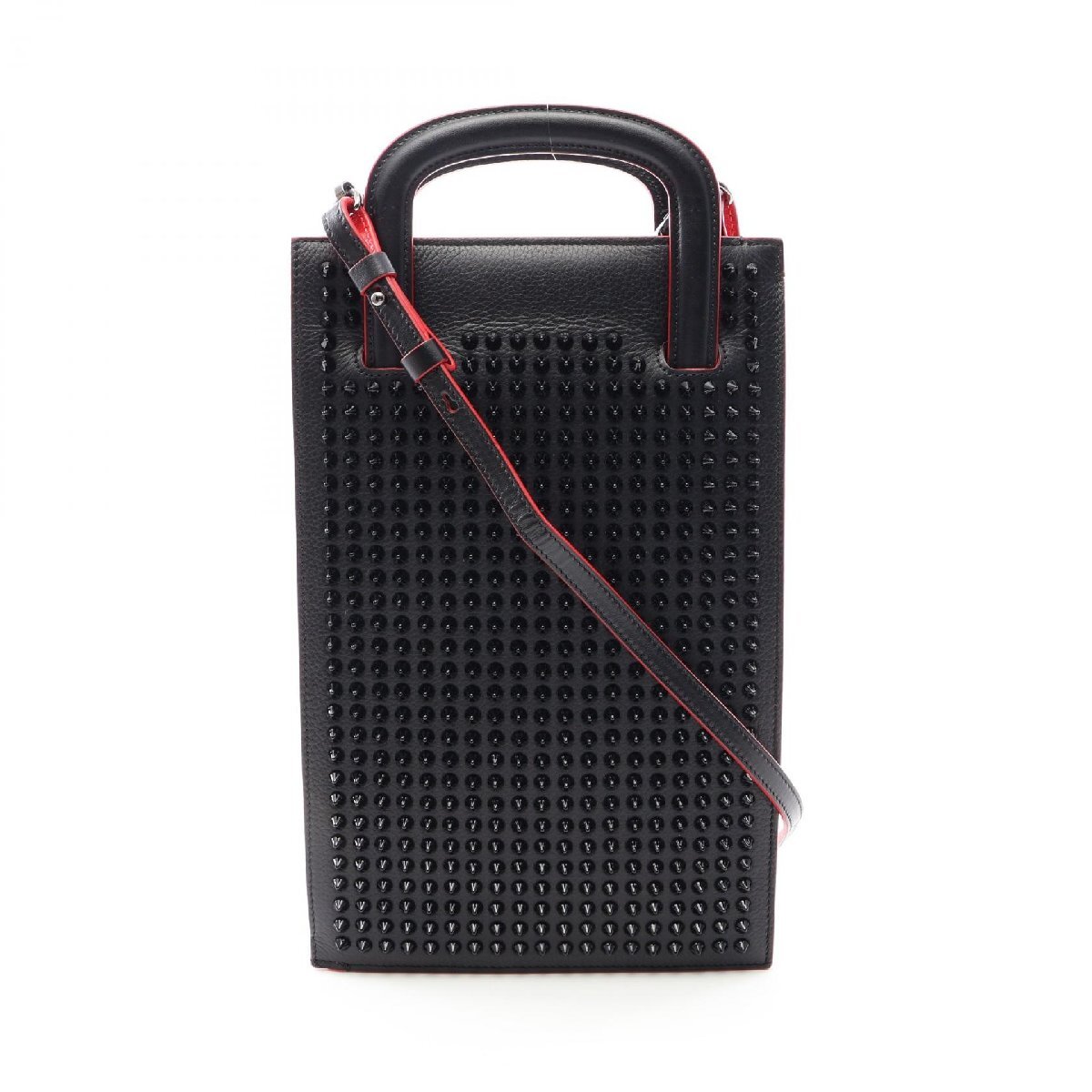 爆買 クリスチャンルブタン Christian Louboutin トリックトラック スモール 3WAY ハンドバッグ バッグ レザー ブラック系 1165005 【中古拍卖