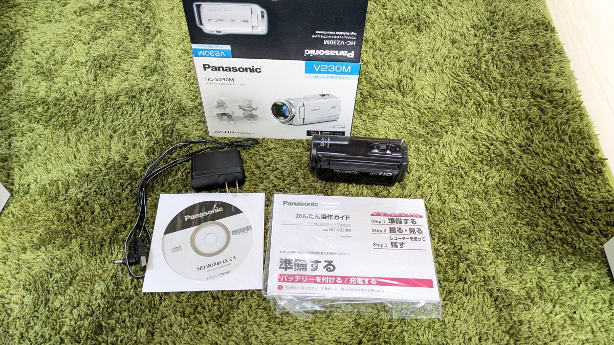 Panasonic HC-V230M ブラック 元箱/説明書/純正バッテリー/充電ケーブル付 液晶良好 ※ストラップ欠品拍卖