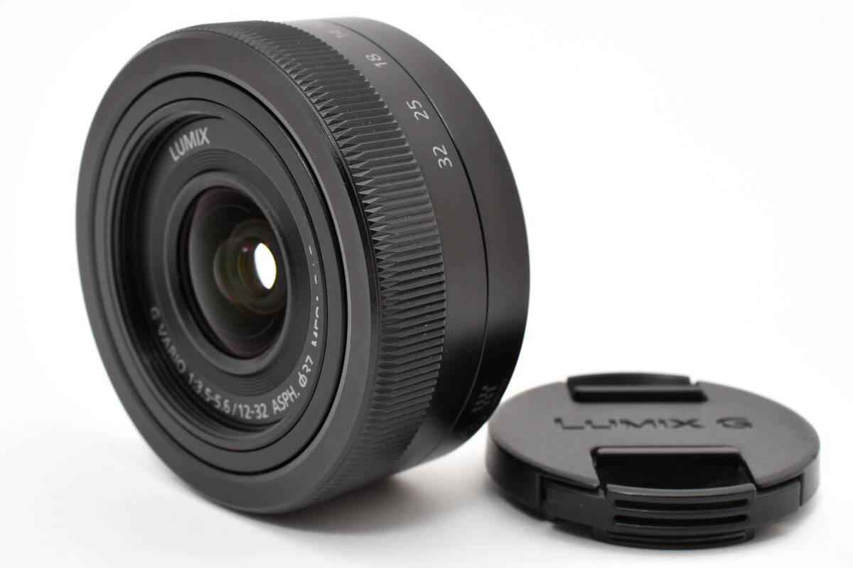 ★極上美品★ Panasonic H-FS12032 LUMIX G VARIO 12-32mm F3.5-5.6 ASPH. MEGA O.I.S. ブラック カメラレンズ 標準 ズーム パナソニック拍卖