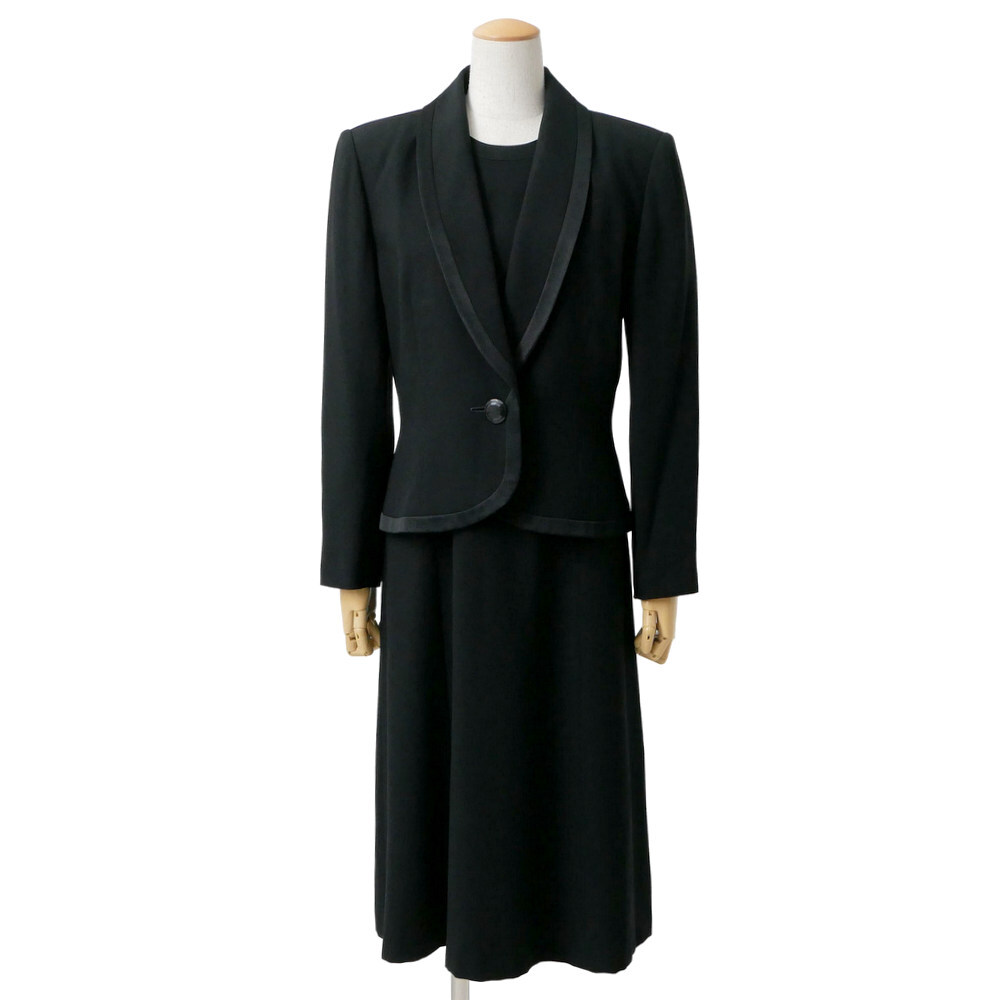 GT5999:HI FORMAL GIVENCHY/ジバンシィ ブラックフォーマル アンサンブルスーツ ジャケット ワンピース 喪服 黒系 サイズ12 東京ソワール拍卖