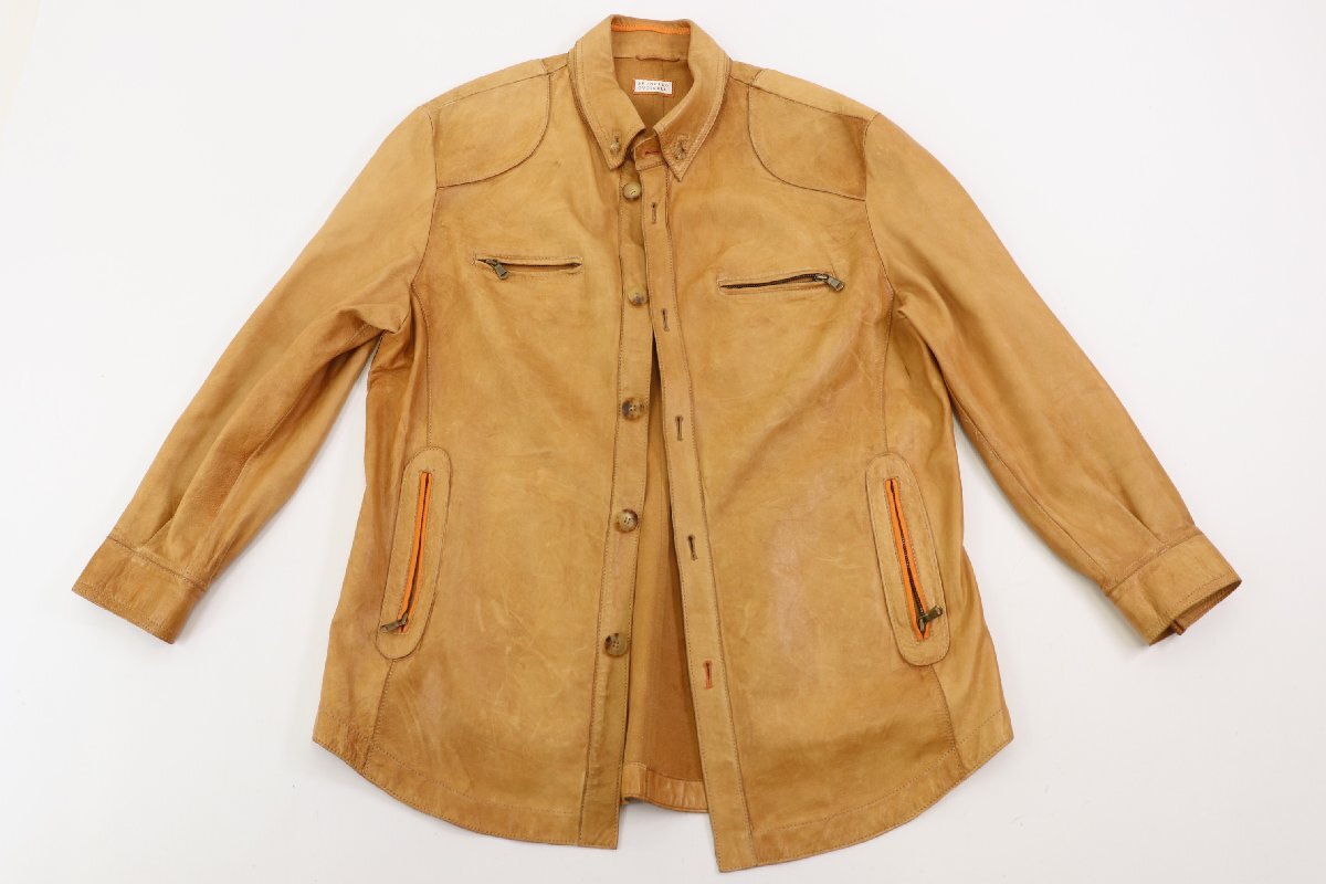 BRUNELLO CUCINELLI ブルネロクチネリ レザー ジャケット 本革 サイズ USA XL ベージュ 系 アウター メンズ 2954-NA拍卖