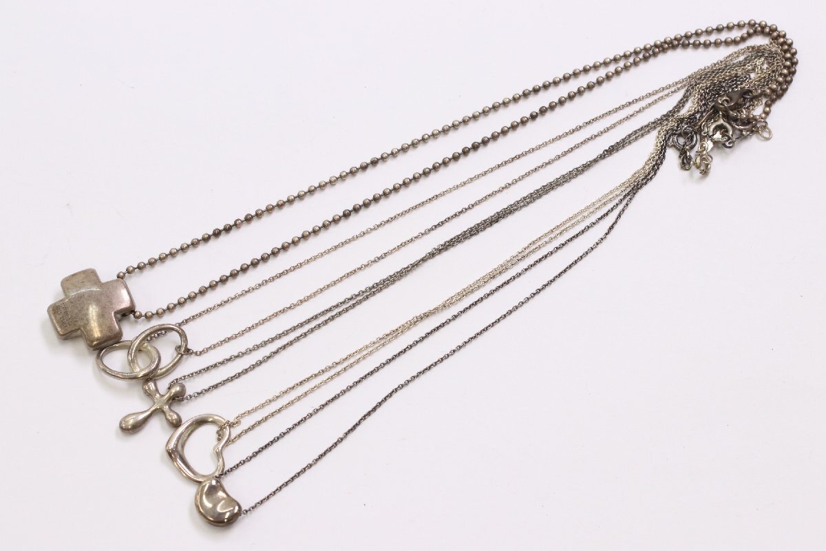【5点】Tiffany&Co. ティファニー SV925 ネックレス ローマンクロス/ダブルループ/オープンハート 等 シルバーアクセサリー まとめ 3274-Y拍卖