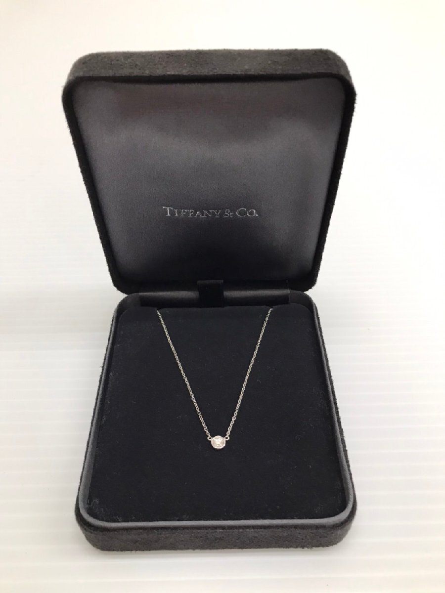 ◇◇ TIFFANY&Co. ティファニー PT950 プラチナ バイザヤード エルサペレッティ ネックレス ペンダント ダイヤ 約2.5g 箱付 ◇◇拍卖