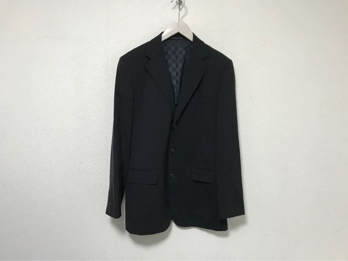美品本物コムサデモードメンCOMME CA DU MODE MEN ウールテーラードジャケットセットアップスーツアメカジミリタリービジネスメンズL黒3拍卖
