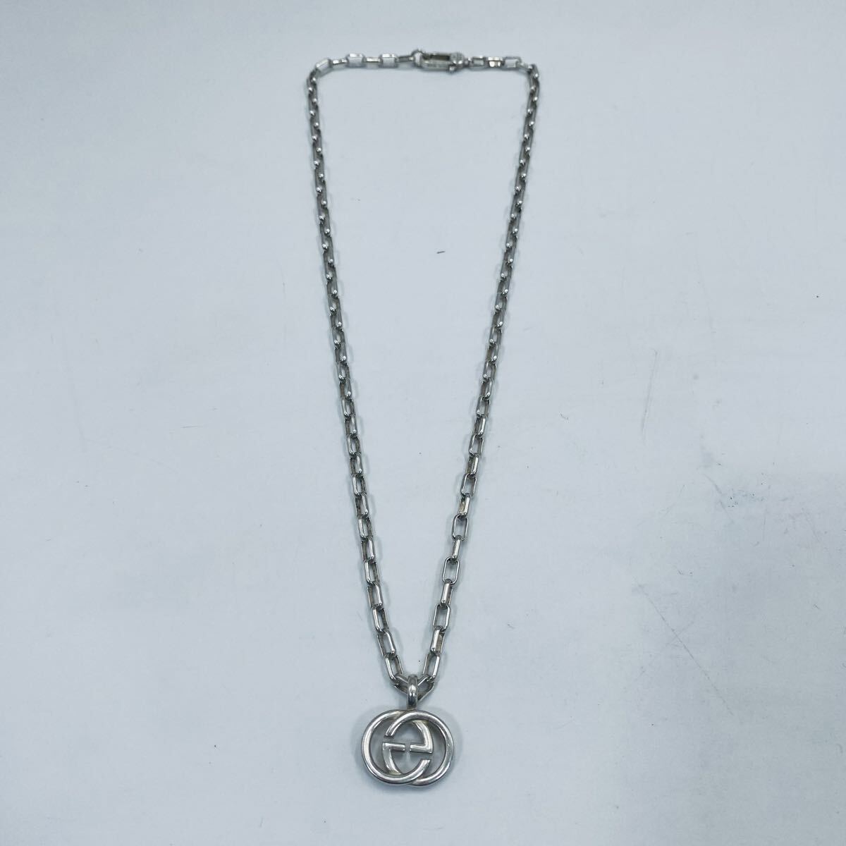 S-15748 GUCCI グッチ インターロッキングG 295710 SV925 21.50g ユニセックス ネックレス アクセサリー ファッション 50.5cm GGロゴ拍卖