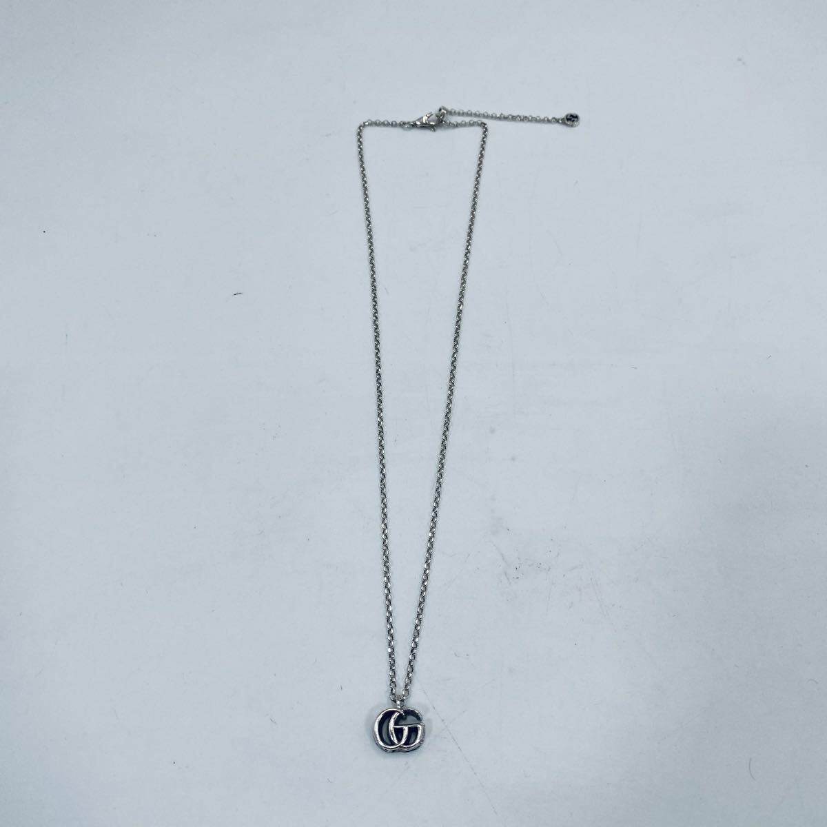 S-15884 GUCCI グッチ GGマーモント シルバー ダブルG ペンダント ネックレス SV925 5.19g 770724 ユニセックス アクセサリー 拍卖