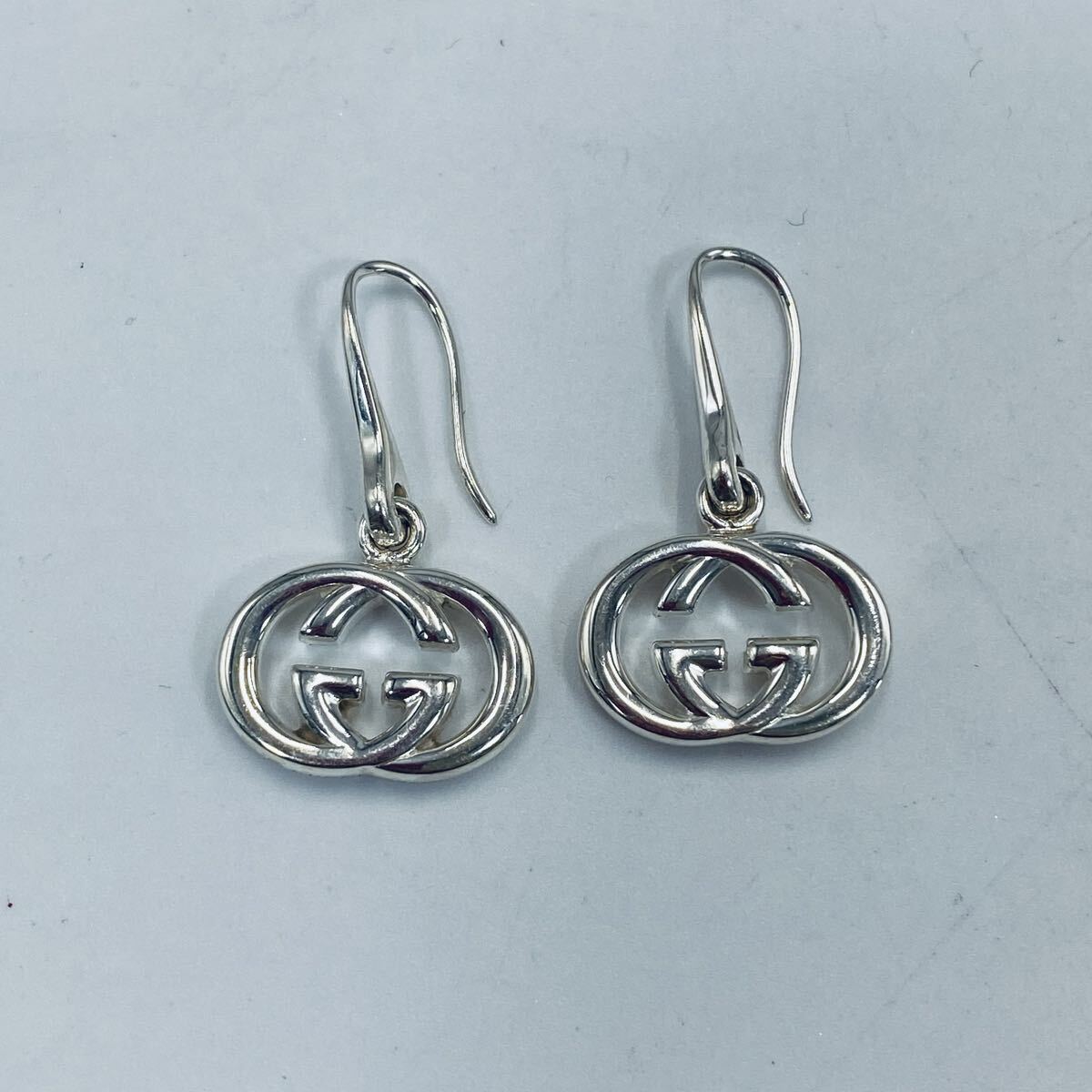 S-15904 GUCCI グッチ インターロッキングG フックピアス 223321 SV925 7.77g アクセサリー GGロゴ ファッション ユニセックス 拍卖
