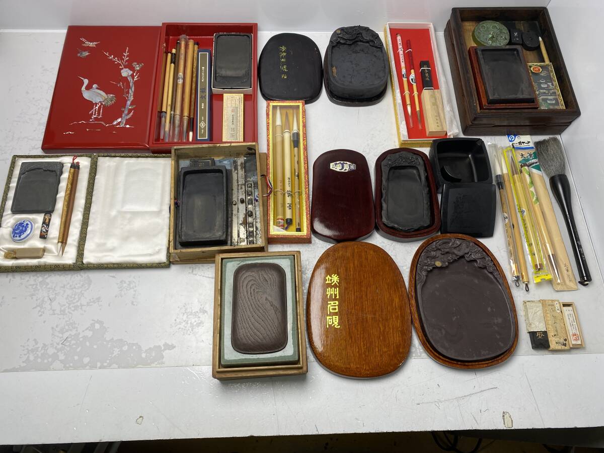 6/16★書道具 まとめ売り 硯/筆/墨 など【中古品/現状品】拍卖