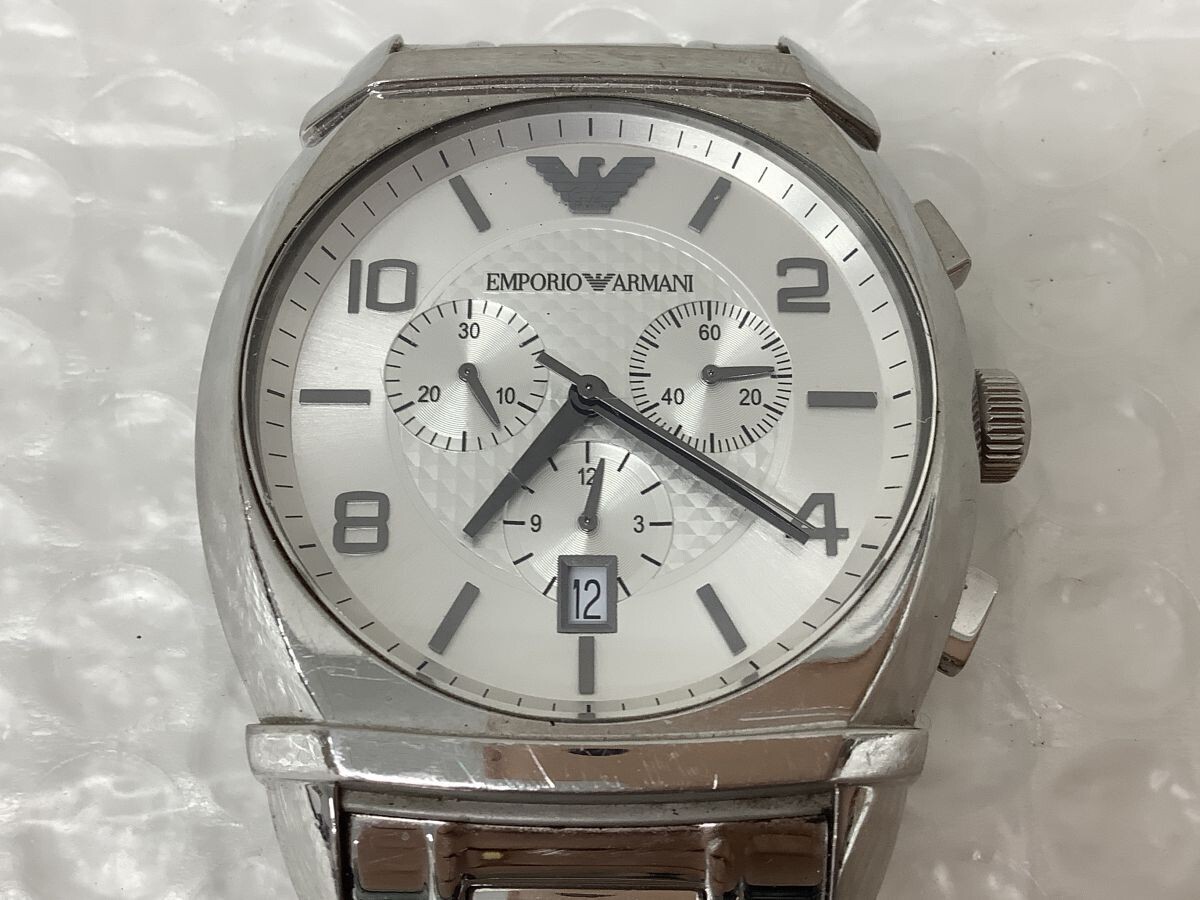 営KZ079-60-M【⑤腕時計】エンポリオ・アルマーニ 腕時計 AR-0350 クオーツ シルバー系 メンズ Emporio Armani /t拍卖