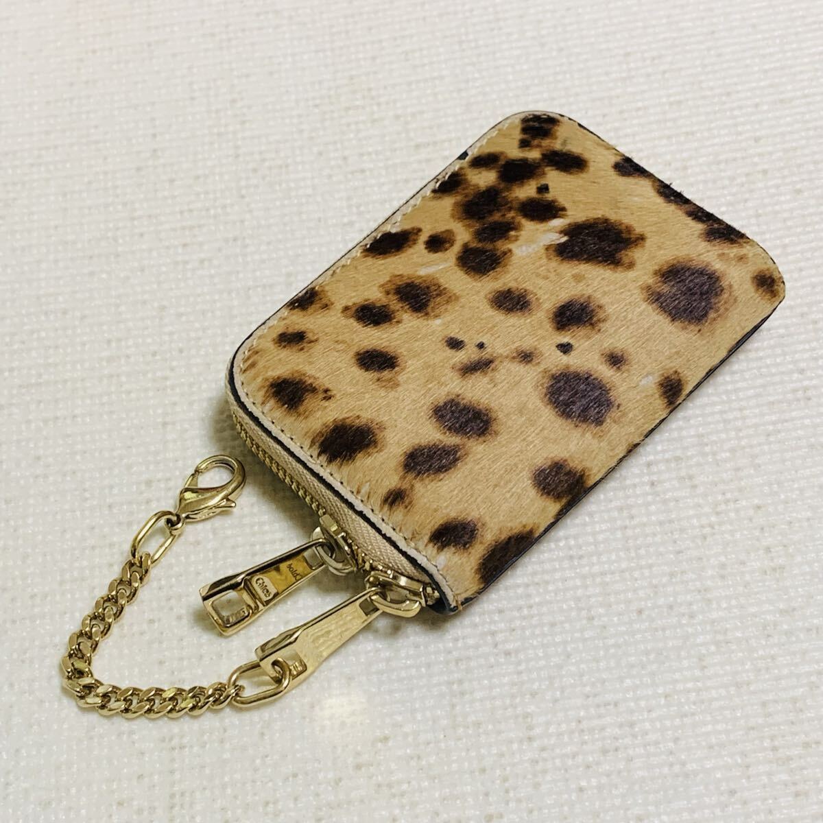 ■1円〜■【CHLOE】クロエ レオパードプリントコインケース ヒョウ柄 小銭入れ拍卖