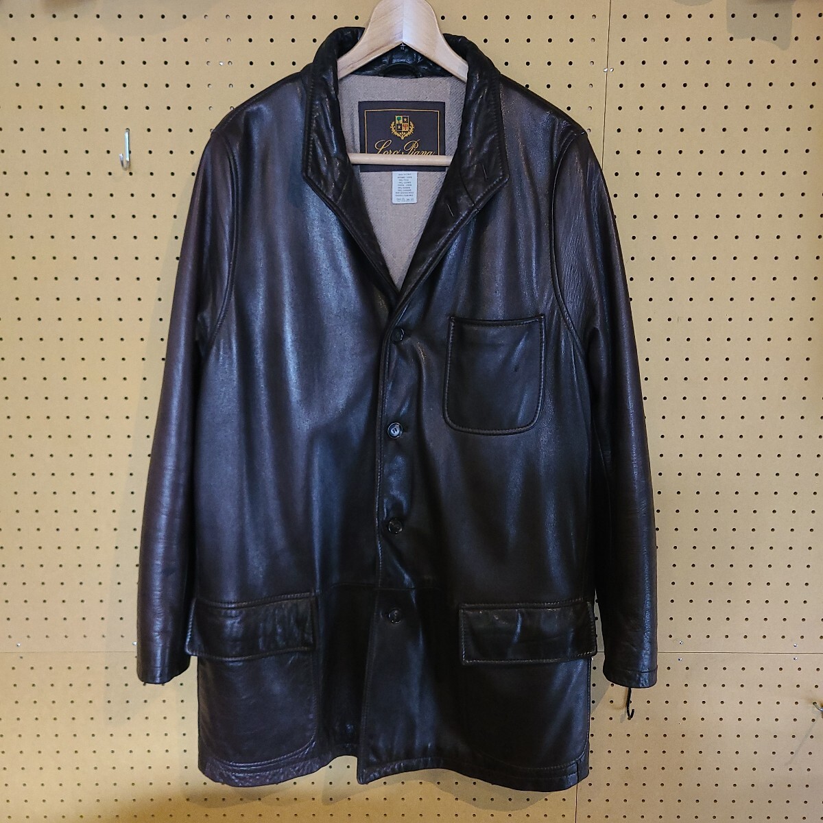 Loro Piana ロロピアーナ レザーコート 本革 羊革 ラムレザー レザージャケット XL イタリア製拍卖