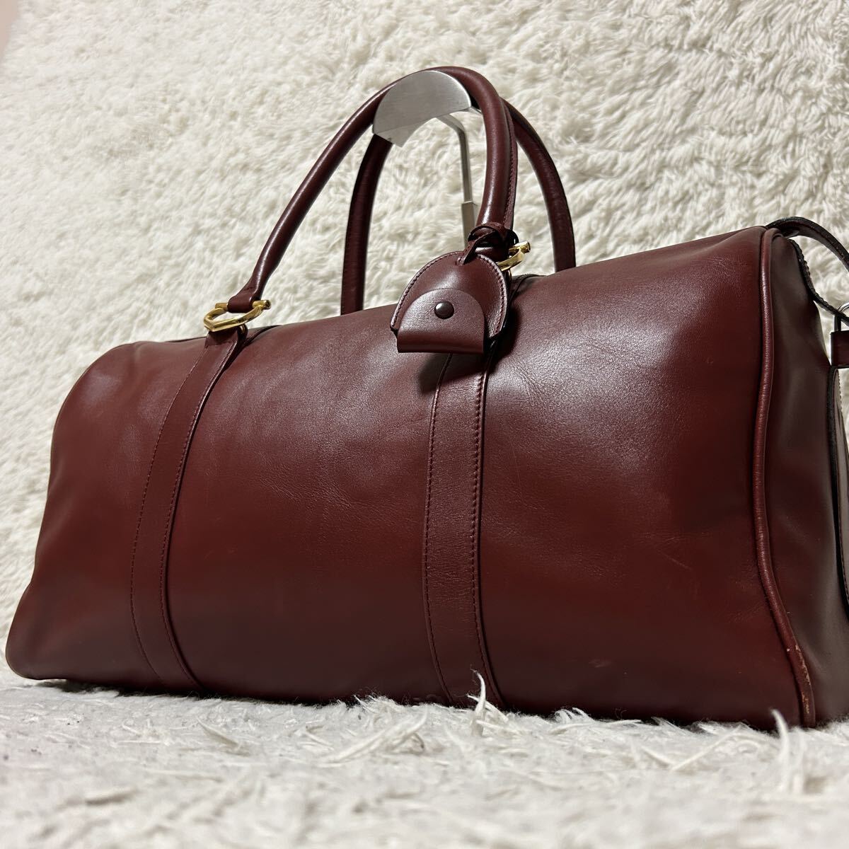 1円【美品】Cartier カルティエ マストライン ボストンバッグ 旅行カバン トートバック ハンド ショルダー 肩掛け メンズ 大容量 ボルドー拍卖