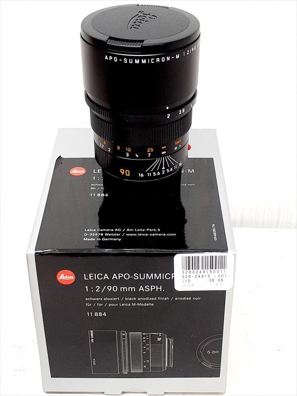【b02】 ライカ Leica レンジファインダーカメラ用レンズ ライカMマウント アポズミクロン M90mm F2.0 ASPH. (6bit) ブラック 11884拍卖