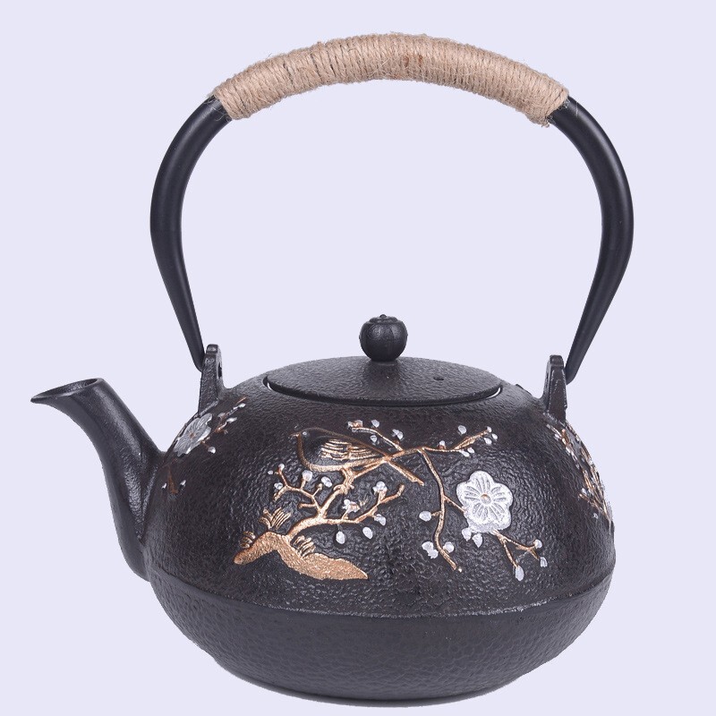 提梁壺 南部鉄器 老鉄瓶 急須 対応 鉄やかん 鉄分補給 伝統工芸品 茶こし付き ガス火対応 IH対応 1L拍卖