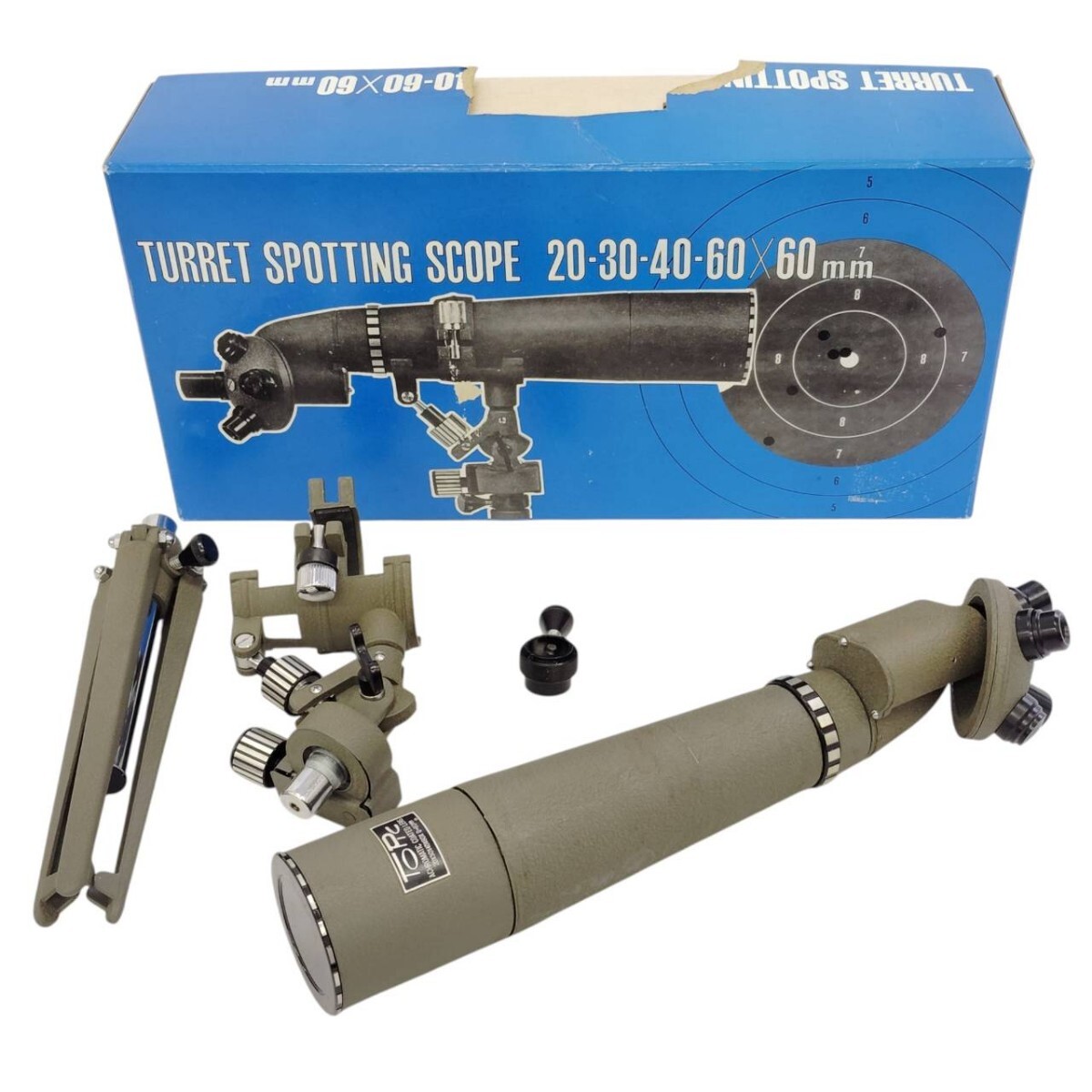 S-07366 TASCO タスコ ターレット フィールドスコープ 20-60×60mm 三脚付 当時物 日本製 ヴィンテージ 望遠鏡 野鳥 射撃 現状品 訳あり 02拍卖
