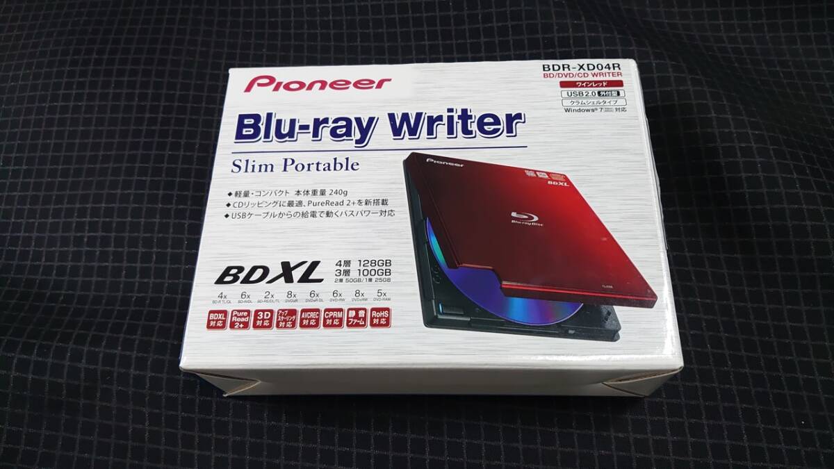 Pioneer BDR-XD04R 外付け ブルーレイドライブ BDXL パイオニア USB BDドライブ ポータブル 128GB 100GB拍卖