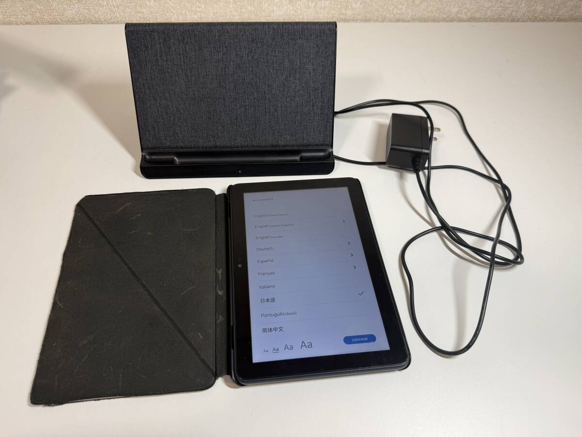 1円スタート Amazon Fire HD 8 Plus 第10世代 8インチHDディスプレイ 32GB K72LL3 Android タブレット 本体 チャージドック付属拍卖