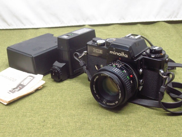 動作未確認 現状品 MINOLTA ミノルタ XE ブラック カメラ / MC ROKKOR-PF 50mm f/1.7 レンズ / SUNPAK auto120ストロボ 管理8H0615A-L1拍卖