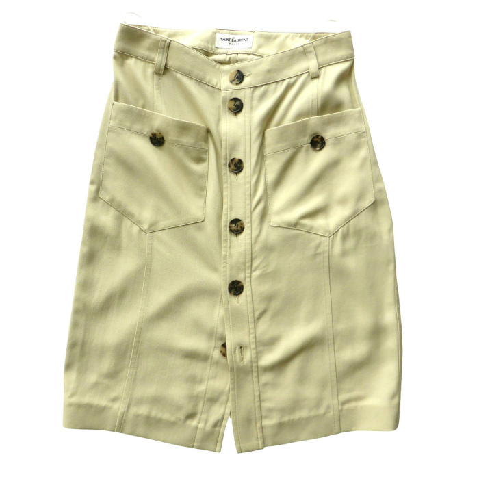 サンローラン (SAINT LAURENT)レーヨン キャンバス スカート #38 ベージュ 775534 ウェア(中古)拍卖