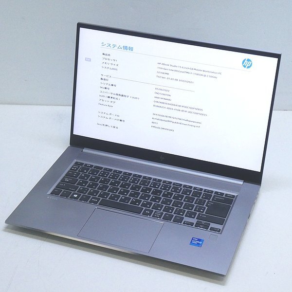 ジャンク□HP ZBook Studio 15.6 G8 11世代 Core i7 11850H/32GB/RTX A2000/ストレージなし/15型/フルHD拍卖
