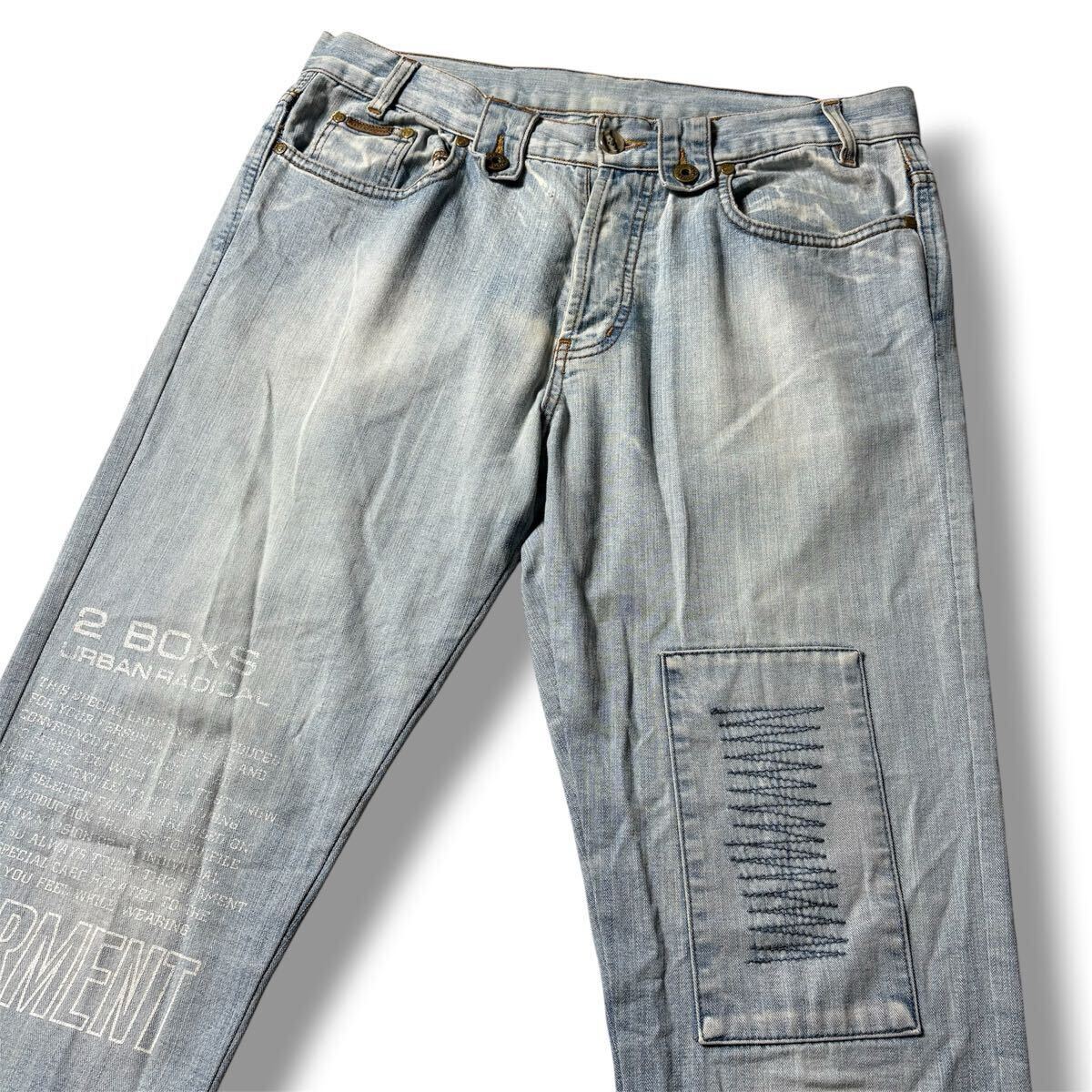 DOLCE&GABBANA ドルチェ&ガッバーナ USED加工 テキストプリント デニムパンツ ジーパン ボトムス 34 インディゴ メンズ拍卖