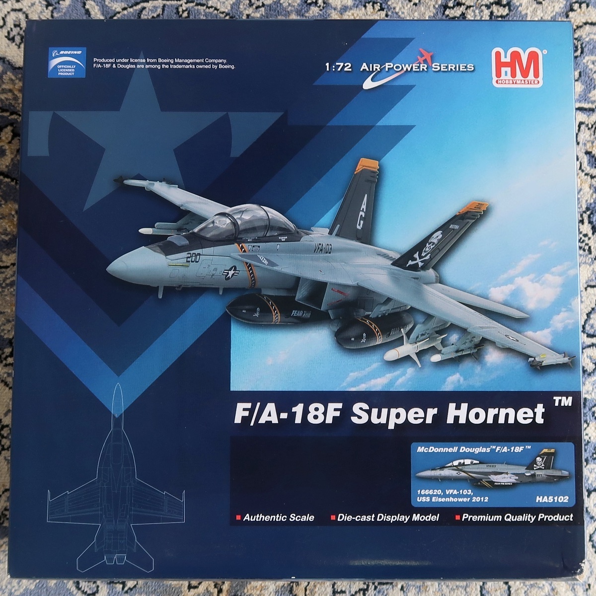 HM HOBBY MASTER ホビー・マスター 1:72 AIR POWER SERIES F/A-18F SUPER HORNET USS EISENHOWER 2012 HA 5102 未組立 未開封品 003拍卖