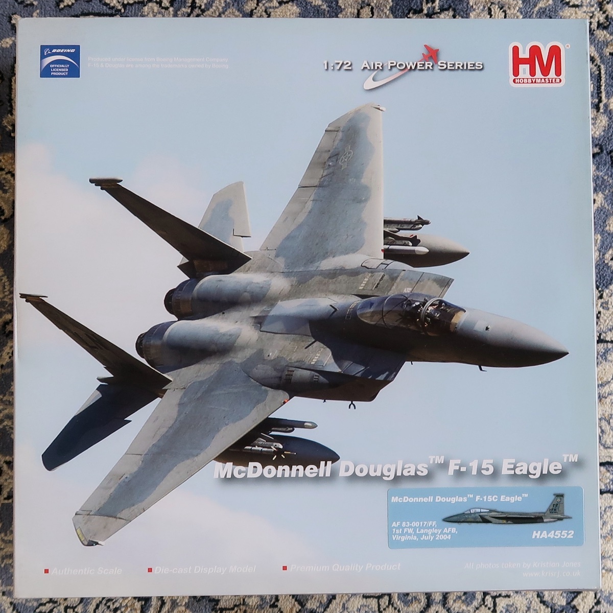 HM HOBBY MASTER ホビー・マスター 1:72 AIR POWER SERIES MCDONNELL DOUGLAS F-15C EAGLE 1ST FW HA 4552 未組立 未開封品 064拍卖