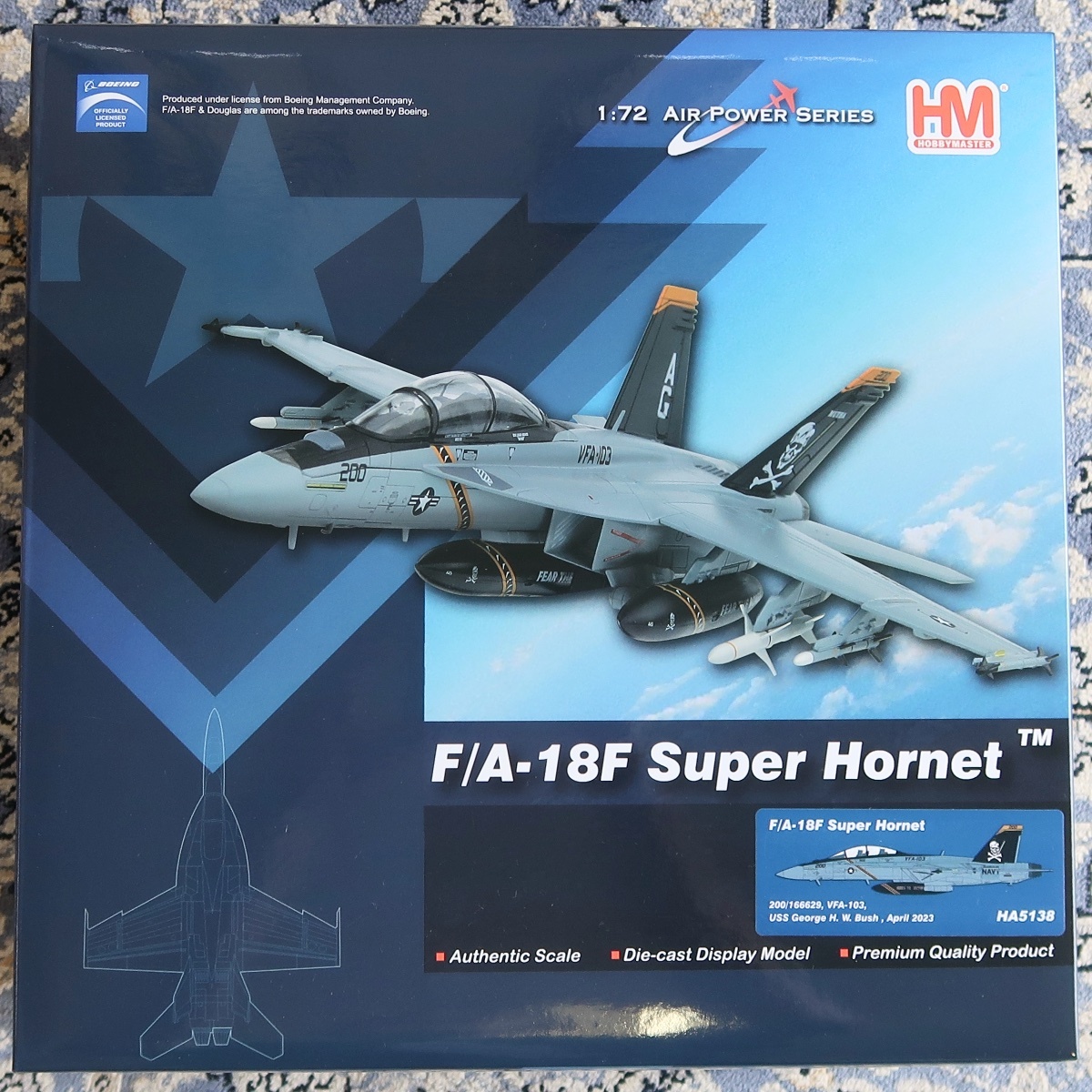 HM HOBBY MASTER ホビー・マスター 1:72 AIR POWER SERIES F/A-18F SUPER HORNET VFA-103 HA 5138 未組立 未開封品 082拍卖
