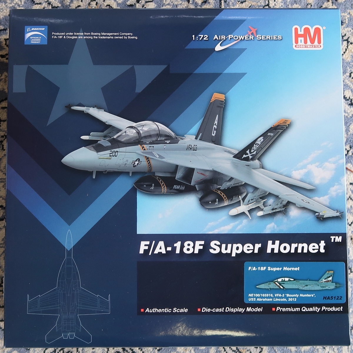 HM HOBBY MASTER ホビー・マスター 1:72 AIR POWER SERIES F/A-18F SUPER HORNET VFA-2 BOUNTY HUNTERS HA 5122 未組立 未開封品 086拍卖