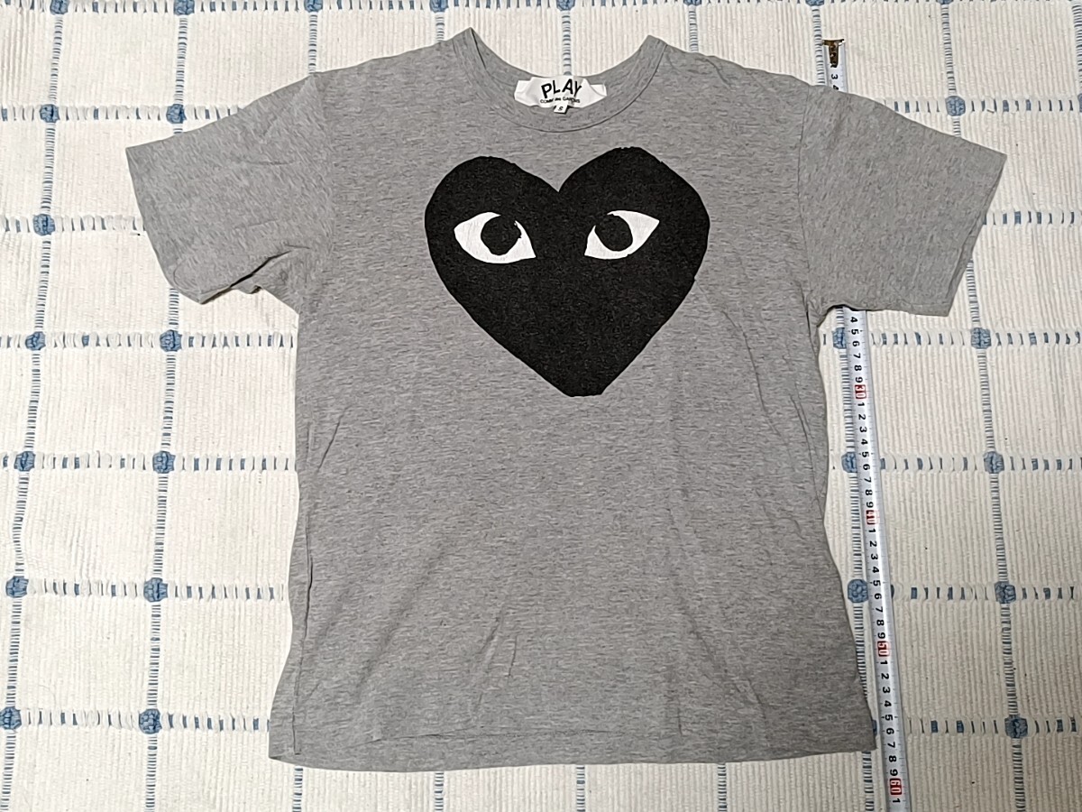 PLAY COMME des GARCONS ハートロゴ Tシャツ グレー Sサイズ コムデギャルソン拍卖