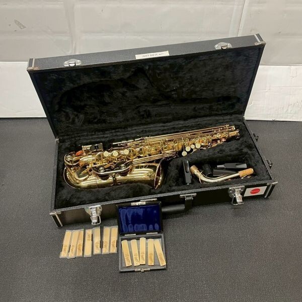 P609-P10-307 Maxtone マックストーン アルトサックス 金管楽器 吹奏楽 ジャズ JAZZ ハードケース/マウスピース2個付き OD拍卖