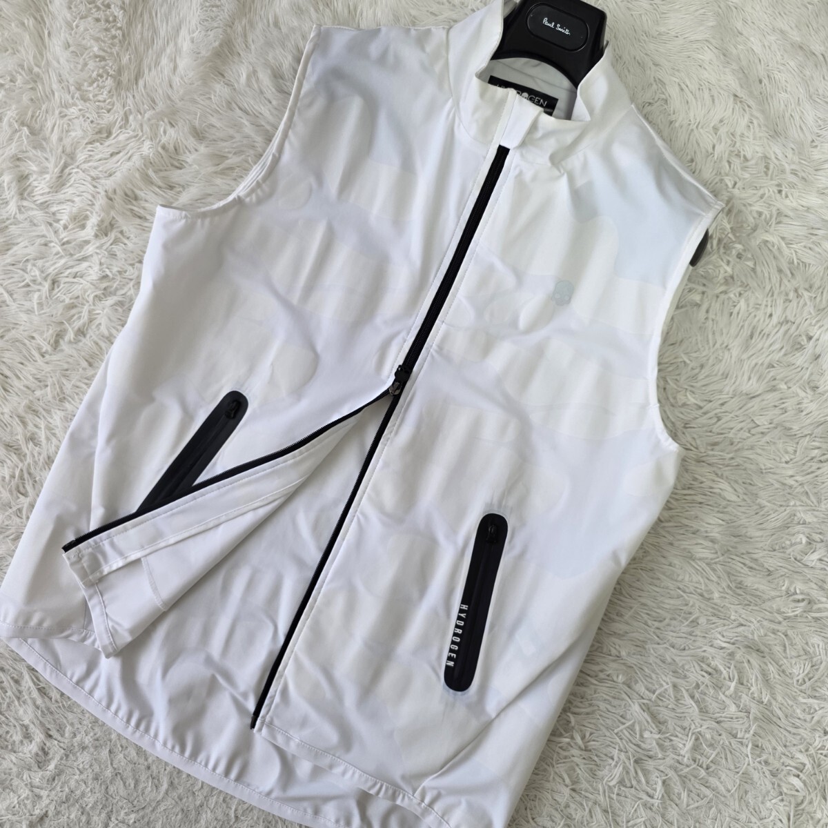 美品/XL ●HYDROGEN GOLF ベスト ジレ ハイドロゲン ゴルフ スカル ダブルジップ 撥水性 大きいサイズ メンズ カモフラ柄 MADE IN ITALY拍卖