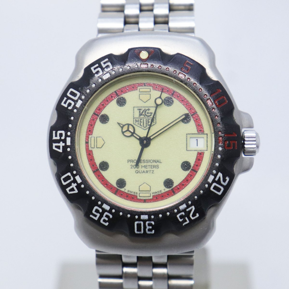 1円~ TAG HEUER タグホイヤー フォーミュラ1 プロフェッショナル 200M 371.513 クォーツ デイト 腕時計 稼働 中古美品 送料無料!!拍卖