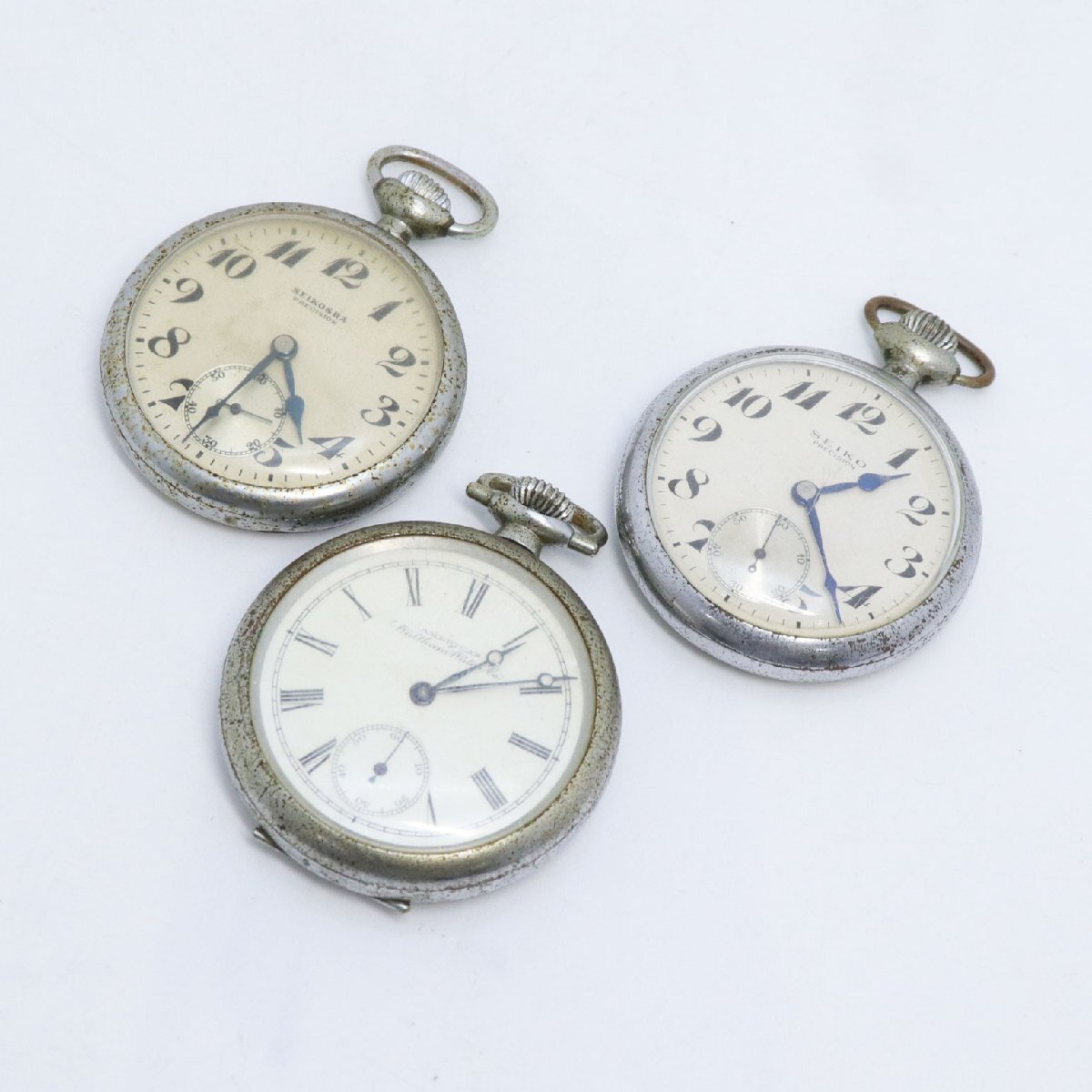 1円~ 懐中時計 3点 ウォルサム AMERICAN WALTHAM WATCH CO. SEIKO SEIKOSHA precision 手巻 スモセコ 国鉄 希少 稼働品有り 送料無料拍卖