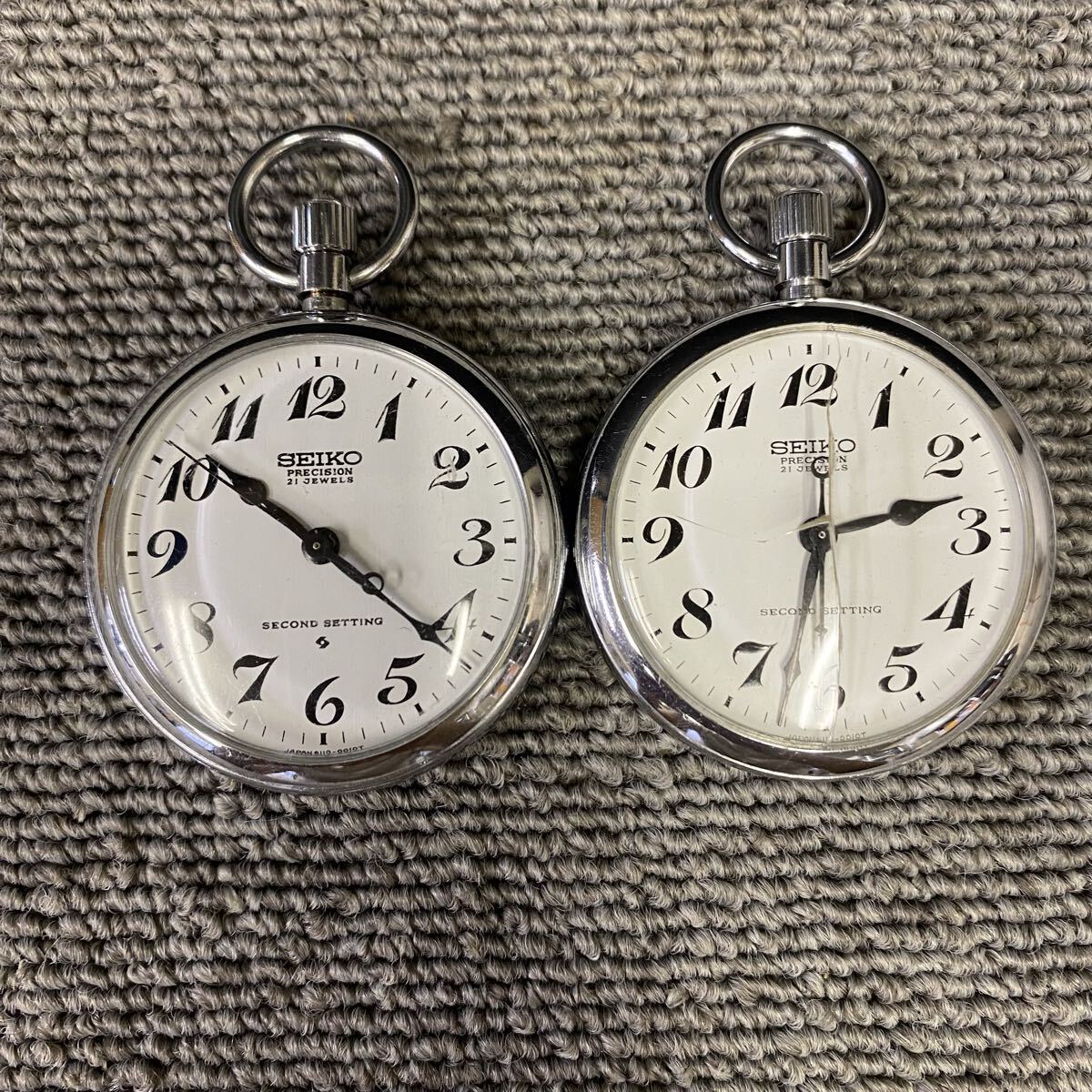 △【売り切り】SEIKO/セイコー 懐中時計2点まとめ売り! 鉄道時計 PRECISION 拍卖