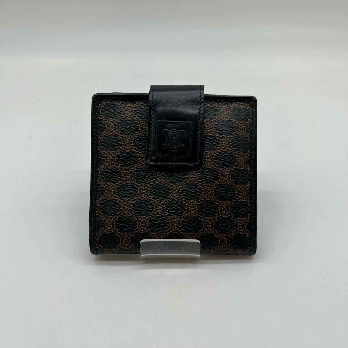 ◆【売り切り】CELINE/セリーヌ マカダム柄 二つ折り財布拍卖